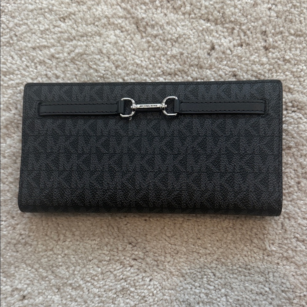 Michael Kors Black Wallet with Silver Zipper